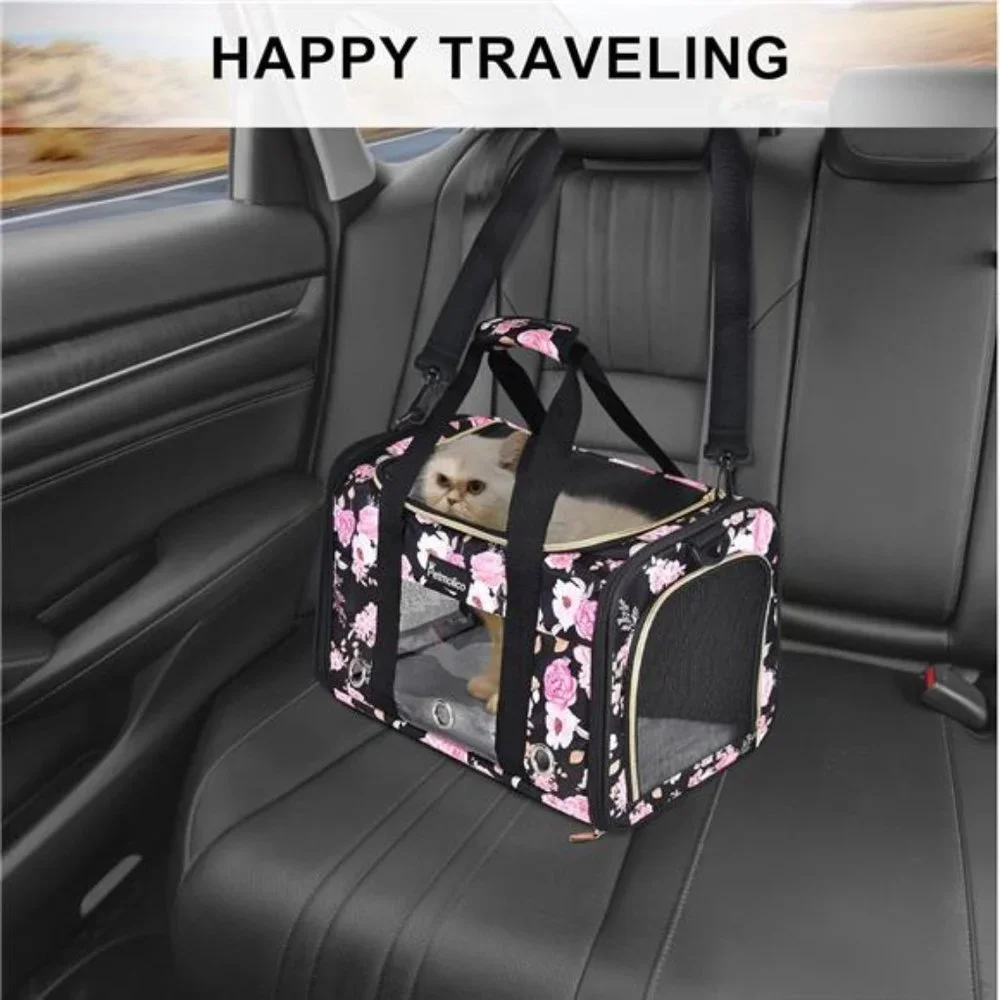 Cat Pet Dog Carrier Airline Approved Soft Pet Travel Carrier with 3 Open Door